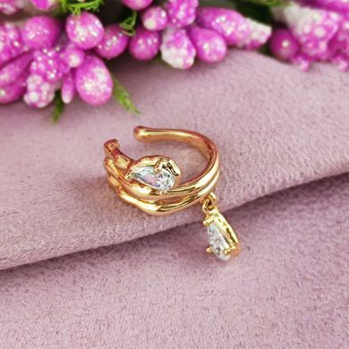 Серьги каффа Xuping на хрящик ушка медицинское золото позолота 18К А/В 1-3576