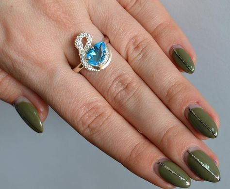 Срібне кільце з золотими вставками 160к 15