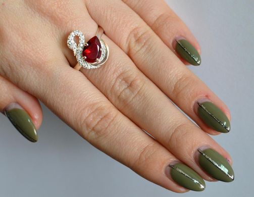Срібне кільце з золотими вставками 160к 15