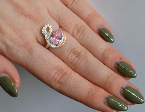Срібне кільце з золотими вставками 160к 15