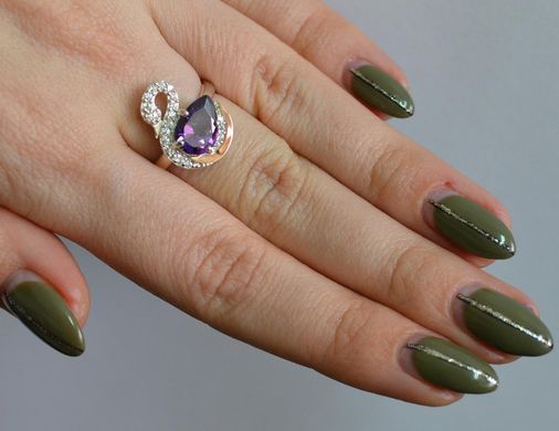 Срібне кільце з золотими вставками 160к 15