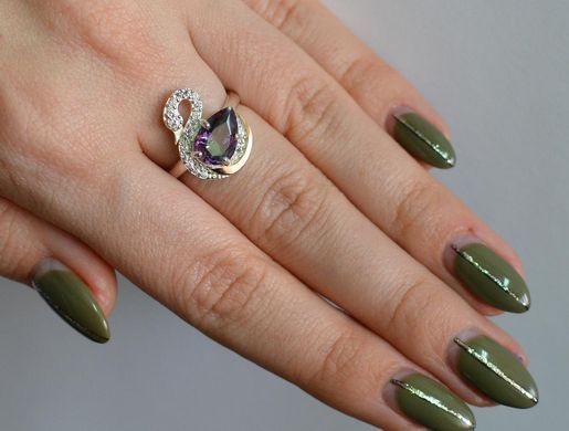 Срібне кільце з золотими вставками 160к 15
