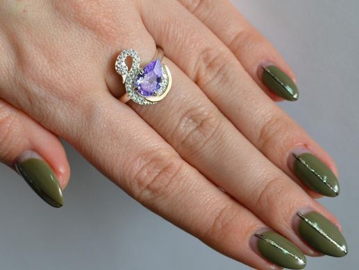 Срібне кільце з золотими вставками 160к 15