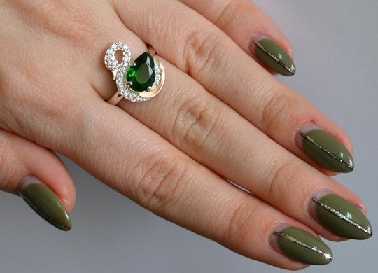 Срібне кільце з золотими вставками 160к 15