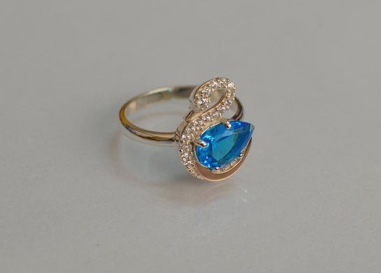 Срібне кільце з золотими вставками 160к 15