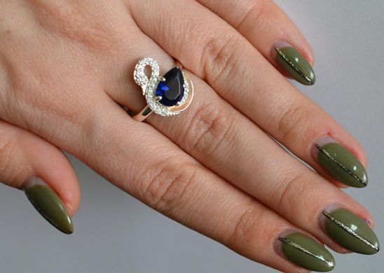 Срібне кільце з золотими вставками 160к 15