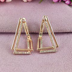 Серьги Xuping Ирис медицинское золото позолота 18К английский замок А/В 1-2509