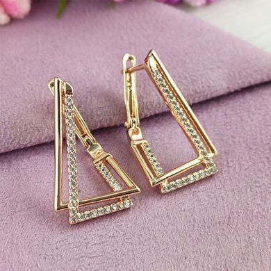 Серьги Xuping Ирис медицинское золото позолота 18К английский замок А/В 1-2509