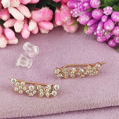 Серьги каффы Xuping Бабочки медицинское золото позолота 18К А/В 1-2231