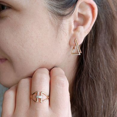 Серьги Xuping Ирис медицинское золото позолота 18К английский замок А/В 1-2509