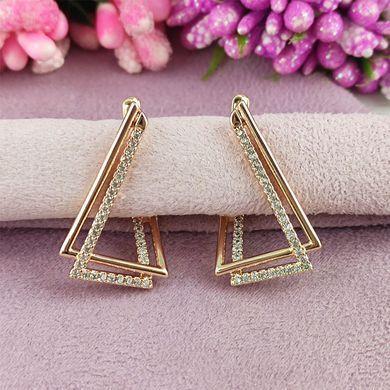 Серьги Xuping Ирис медицинское золото позолота 18К английский замок А/В 1-2509