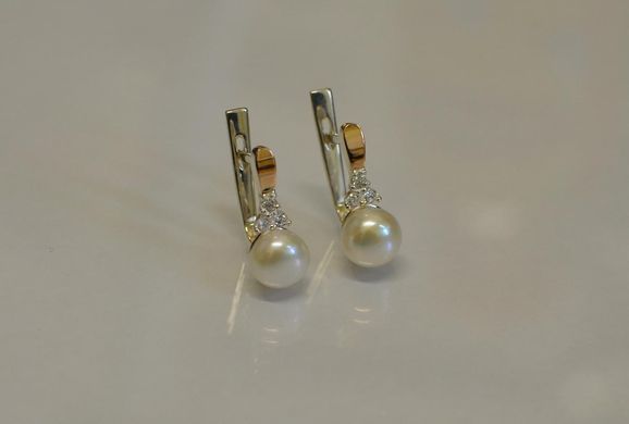 Срібні сережки з перлами 111с