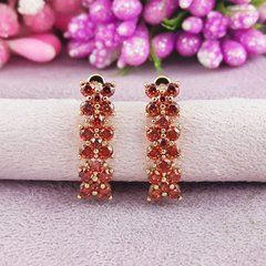 Серьги Xuping Амира красные медицинское золото позолота 18К английский замок А/В 1-4043