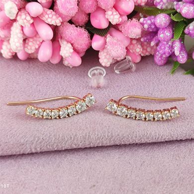 Серьги каффы Xuping медицинское золото позолота 18К А/В 1-0731