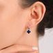 Серебряные серьги с клевером и золотыми пластинами 307с-4