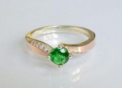 Серебряное кольцо с пластинами золота 187к 22