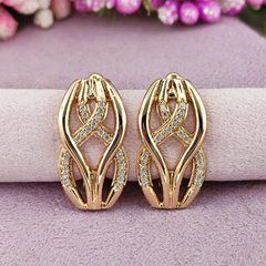 Серьги Xuping медицинское золото позолота 18К английский замок А/В 1-4190
