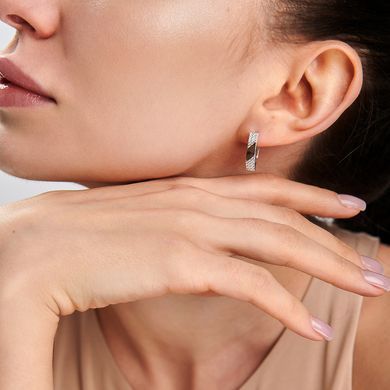 Серебряные серьги с золотыми пластинами (296c)