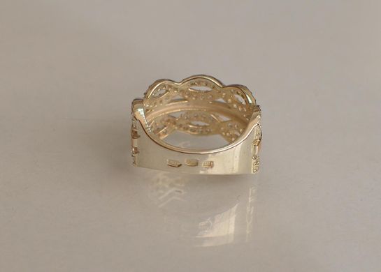 Серебряное кольцо с золотыми вставками 163к 15