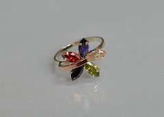 Серебряное кольцо с золотыми пластинами 011к 22