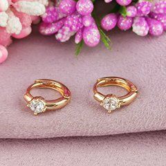 Серьги кольца детские Xuping медицинское золото позолота 18К А/В 1-3884