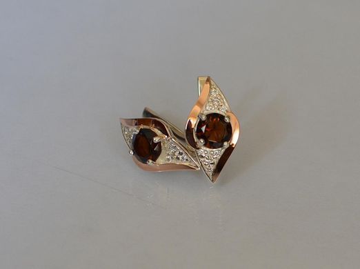 Серебряные серьги с золотыми вставками 145с