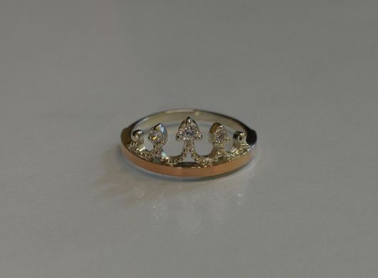 Серебряное кольцо с пластинами из золота 013к 20
