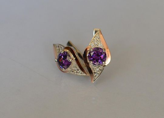 Серебряные серьги с золотыми вставками 145с