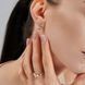 Серебряные серьги с клевером и золотыми пластинами 308с