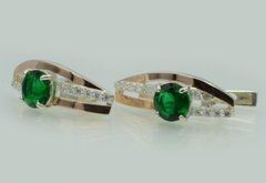 Серебряные сережки с золотыми вставками 108с