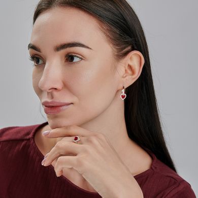 Серебряное кольцо с золотыми вставками 301к 15