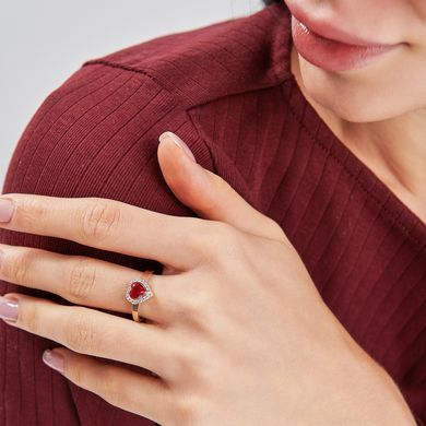 Серебряное кольцо с золотыми вставками 301к 15