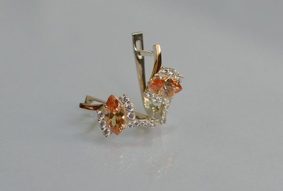 Срібні сережки з золотими пластинами 171с 171с фото Срібні сережки з золотими пластинами 171с