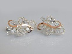 Серебряные серьги с золотыми вставками 151с