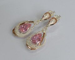Серебряные серьги с золотыми вставками 158с