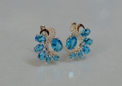 Серебряные серьги с золотыми накладками 153с