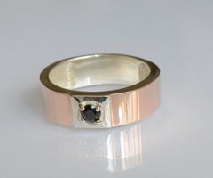 Обручальное кольцо из серебра с золотом Обр31 23