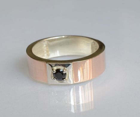 Обручальное кольцо из серебра с золотом Обр31 15